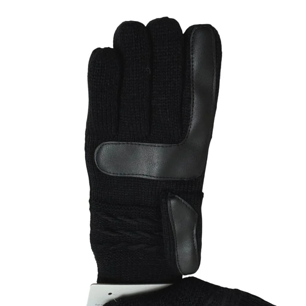 Isotoner NEW smartDri Gloves Women's One Size Black SmarTouch Faux Fur Lining